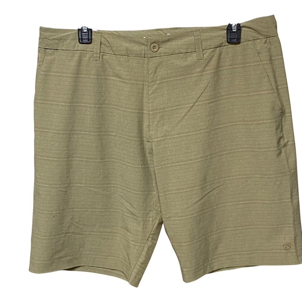 Hang Ten Mens Khaki Flat Front Shorts Cotton Blend  Comfort‎ Size 40 NWT